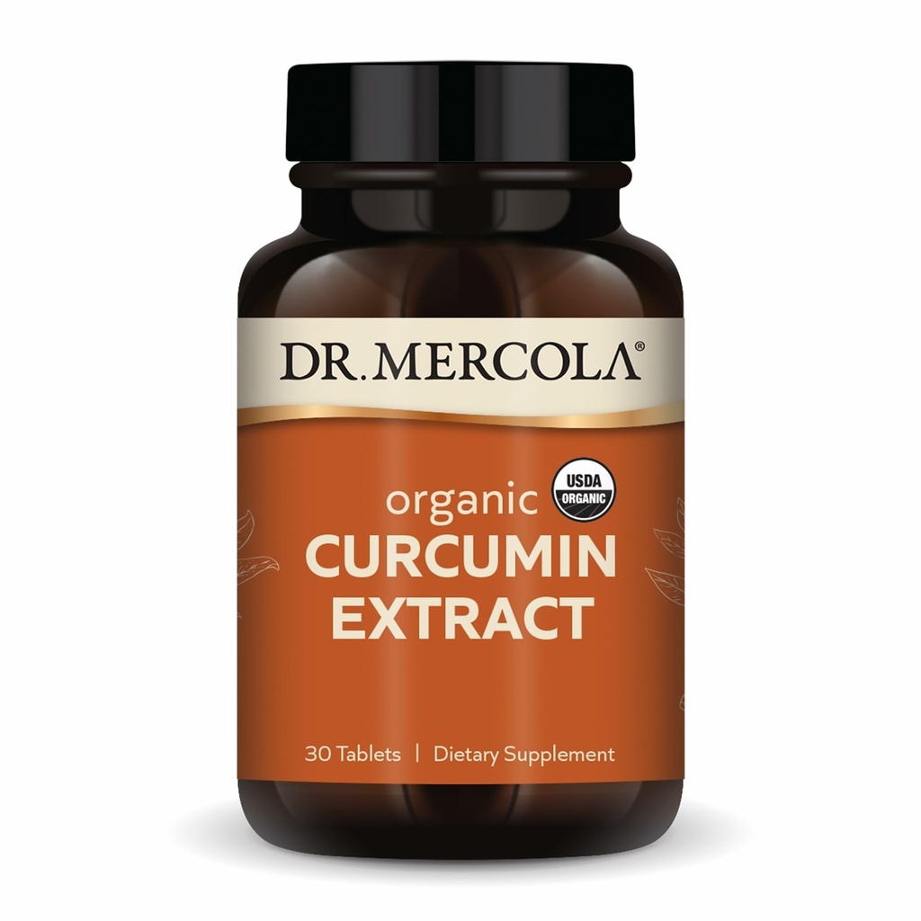 Mercola Organic Curcumin Extract、30サービング(30錠)、栄養補助食品、非GMO、認定USDAオーガニック