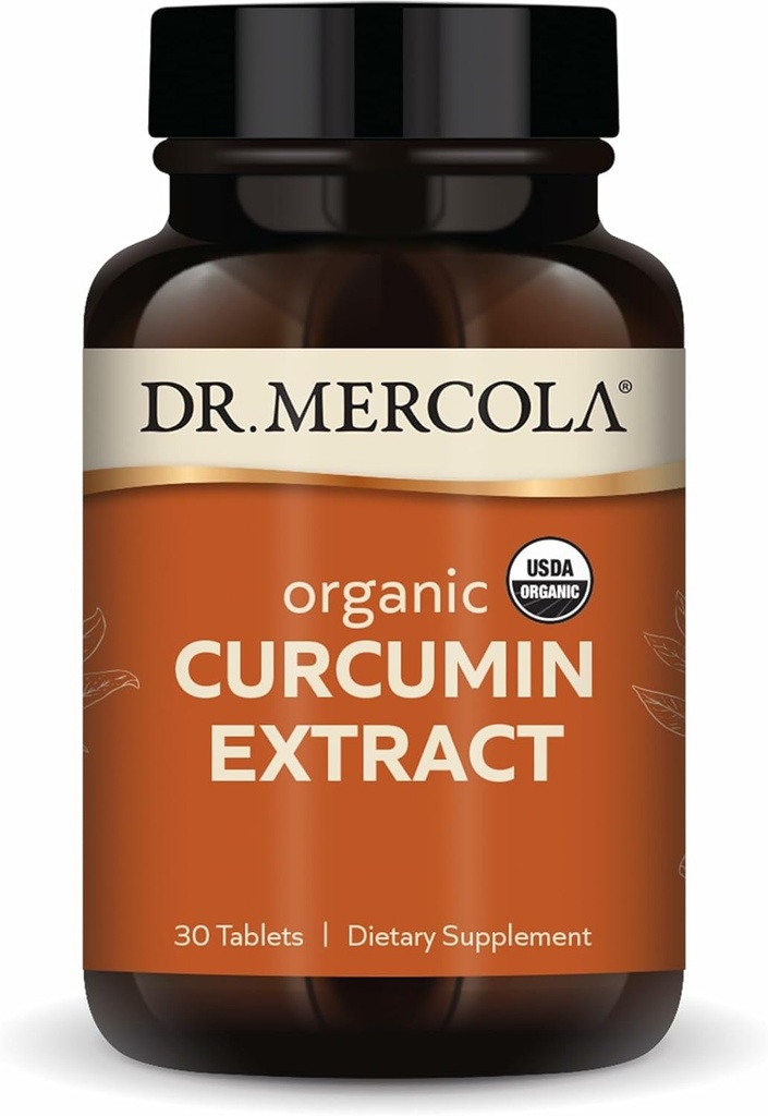 Mercola Organic Curcumin Extract、30サービング(30錠)、栄養補助食品、非GMO、認定USDAオーガニック