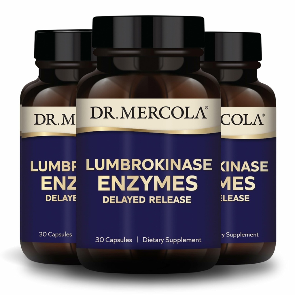 Mercola Lumbrokinase Enzymes博士 - 遅延リリース式 - 心血管&エネルギーサポートのための栄養補助食品 - 非GMO、グルテンフリー&大豆フリー - 30カプセル(30サービング)、3パック