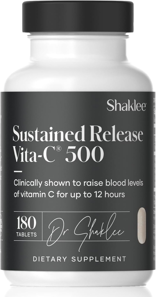 Shaklee - Sustained Release Vita-C® 500mg - 高機能セルラーと免疫サポートフォーミュラとProprietary Sustained-Release System - ローズヒップとBioflavonoidブレンド - 180錠