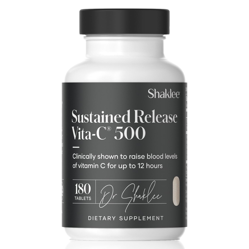 Shaklee - Sustained Release Vita-C® 500mg - 高機能セルラーと免疫サポートフォーミュラとProprietary Sustained-Release System - ローズヒップとBioflavonoidブレンド - 180錠