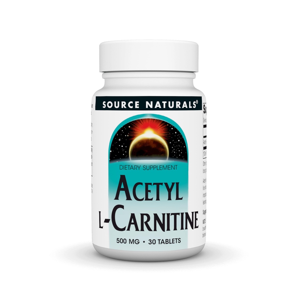 源のNaturalsのアセチルLカルニチン、500mg、30のタブレット