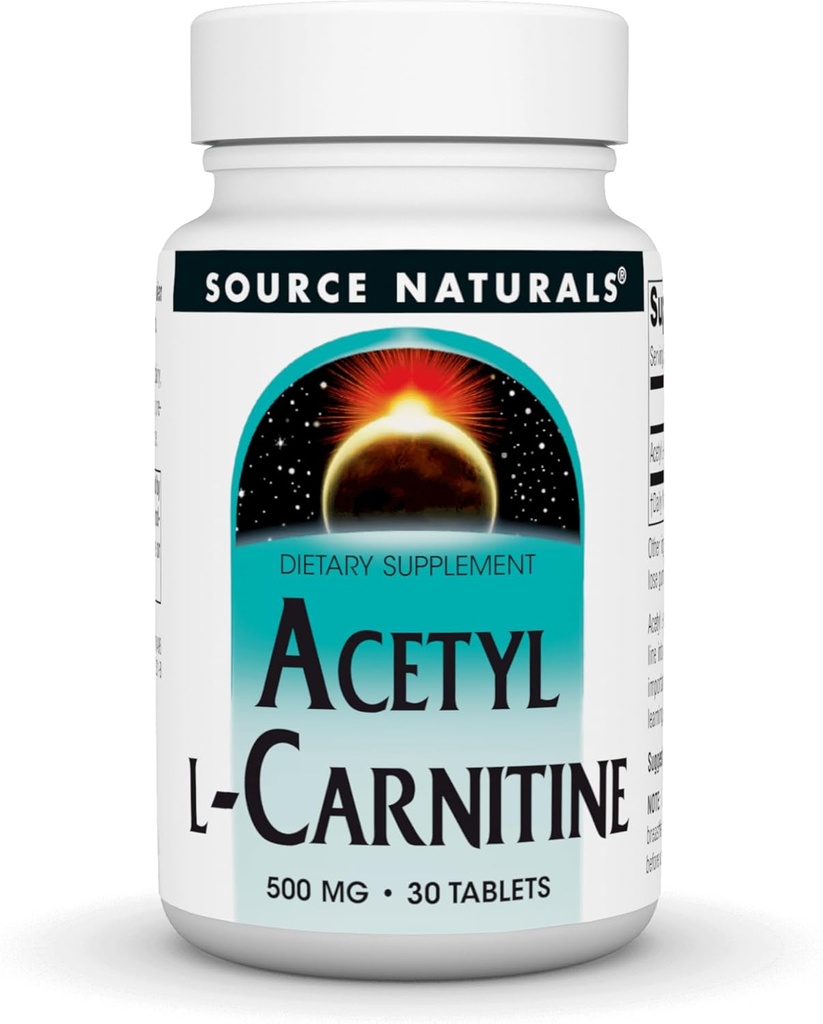 源のNaturalsのアセチルLカルニチン、500mg、30のタブレット