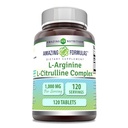 アメージングフォーミュラ L-アルギニン/L-シトルリンコンプレックス1000mg 120錠サプリメント|非GMO|グルテンフリー|米国製