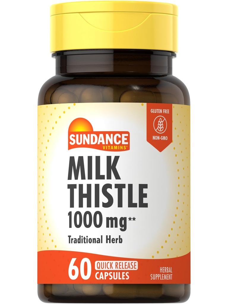 サンダンスミルクアザミ1000mg | 60 クイックリリースカプセル | 伝統的ハーブサプリメント | 非GMOとグルテンフリーフォーミュラ