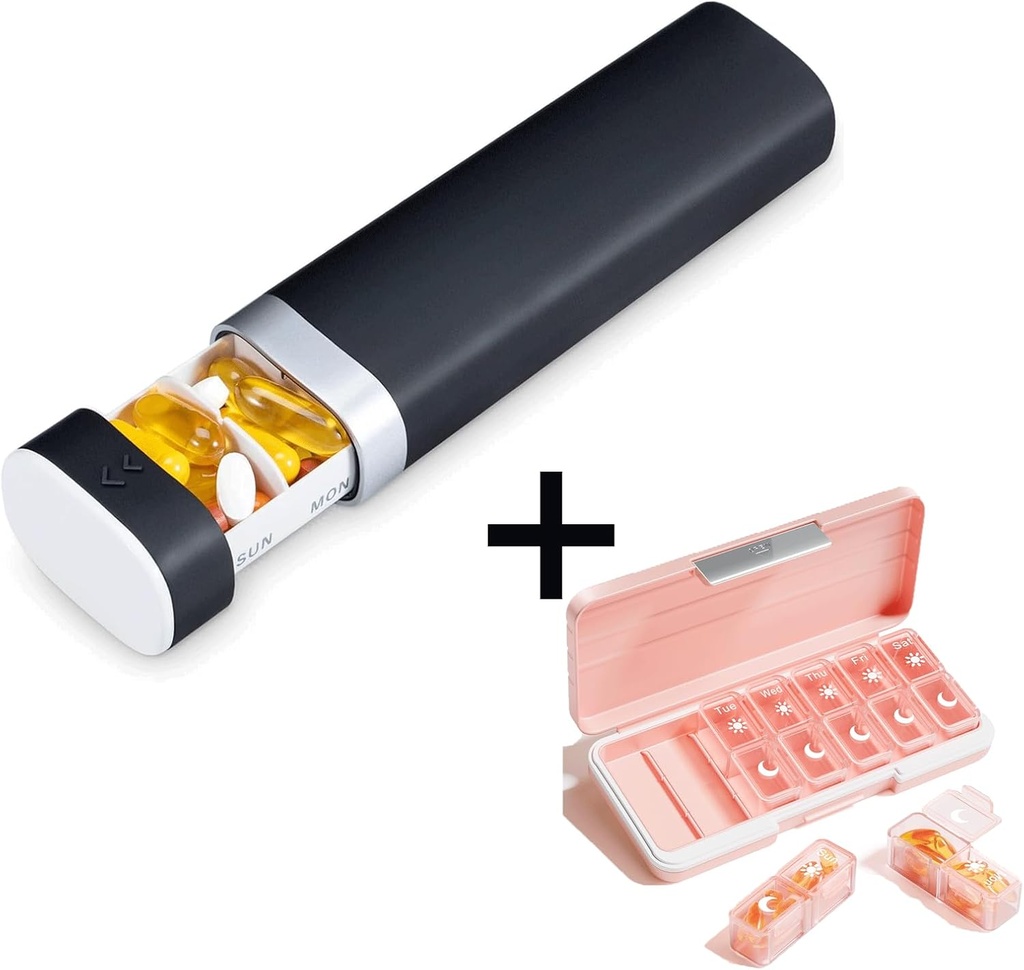AM PM の丸薬のオルガナイザー 2 日、7 日ピル ボックス 毎週ピル オルガナイザー 別の容器、ビタミン、魚油、補足のための携帯用毎日の薬のプランナー ディスペンサーの箱が付いている旅行