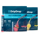 DripDrop Hydration - 電解液パウダーパケット - ウォーターメロン&レモンバンドル - 64 カウント
