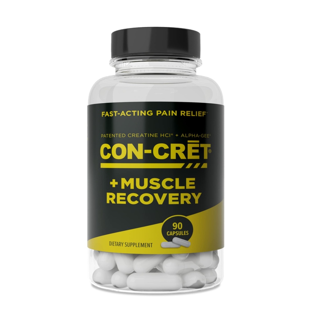 CON-CRET ProMeraスポーツ筋肉の回復, 集中クレアチンとアルファギー®, 筋肉の回復をサポート, 痛みを軽減, 筋肉の健康を回復, 90 カプセル