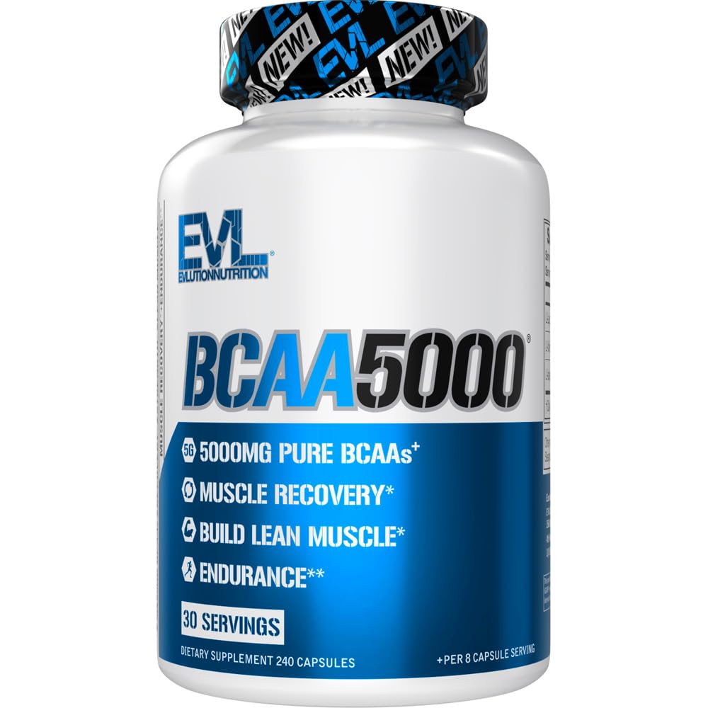 BCAAsのアミノ酸は人のための補足- EVL 2:1のポストのワークアウトの回復のための5g BCAAのカプセルおよび人のための細い筋肉建築者- BCAA5000はチェーン アミノの酸の栄養物の補足- 30のサービングを分岐させました