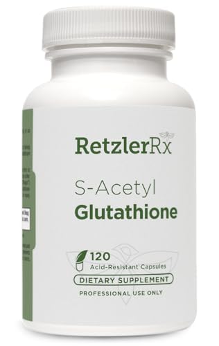 RetzlerRx S-アセチルグルタチオンサプリメント100mg。 カプセルごと、米国製 - 120酸耐性カプセル - 抗酸化サポート - 非GMO、大豆&グルテンフリー/ベルガフロー®、医薬品グレード