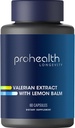 ProHealth Valerian Extract + レモンバーム(60カプセル) 160 mg Valerian + 80 mg レモンバーム | リラックス&睡眠サポート | 朝の食料品 | ビーガン | グルテンフリー | 大豆無料