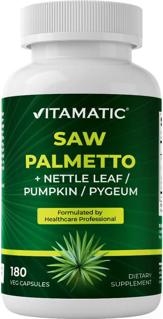 Vitamatic は人のための Palmetto のエキスを及び女性 180 の野菜のカプセル-カボチャの種、Pygeum のイラクサの葉-米国で作られる-健康な前立腺機能を促進します