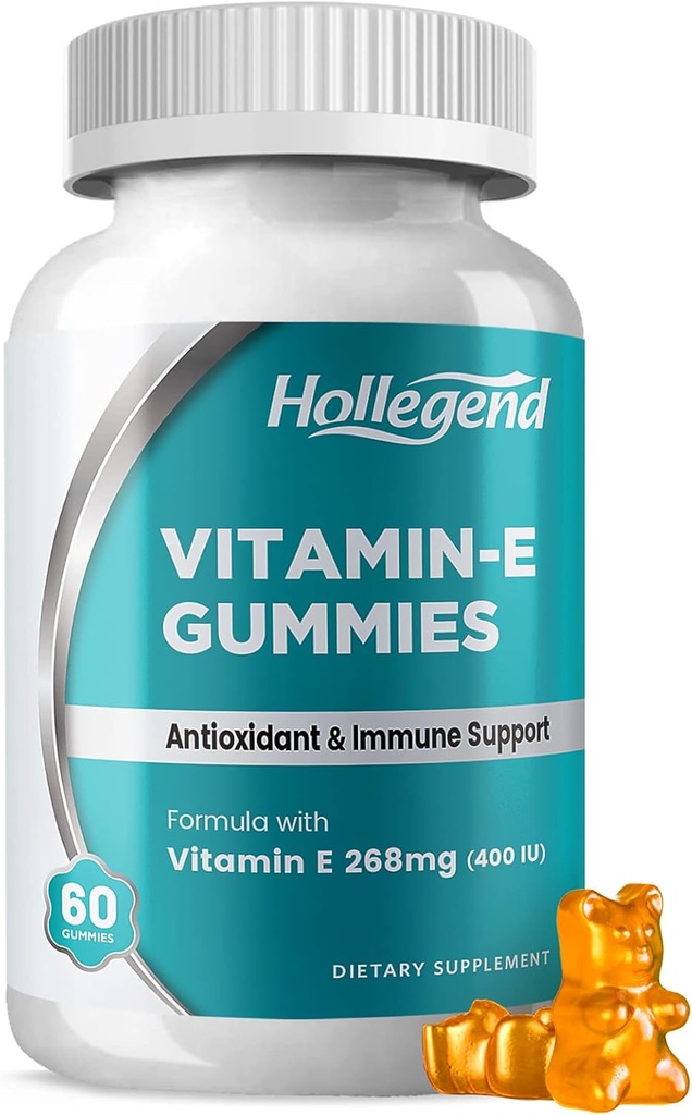 ビタミンEグミー268mg 400 IU、大人のための自然なビタミンEのChewableの補足、女性及び人、皮及び免疫の健康、酸化防止、オレンジ味、60の計算