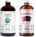 LIQUIDHEALTHの完全な多数の毎日のMultivitamin及びNeurologic Nootropicの液体のビタミンの束大人のための - ブーストの免疫サポート、改善された記憶、焦点及び集中 - ビーガン、非GMO、米国で作られる