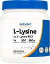 Nutricost L-Lysineパウダー500グラム - 純粋なL-Lysine、非GMO、グルテンフリー
