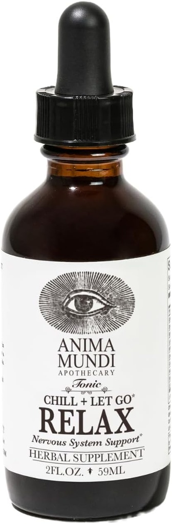 Anima Mundi Apothecary Relax Tonic Nervous System Support - 天然カルムアイド&ムードエンハンサー - レモンバーム、パッションフラワー、カモミール、アッシュワガンダルート&ラベンダー(2 fl oz)でストレス救済を達成