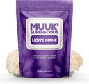 MUUK' SUPERFOODS | 純粋な有機ライオンのマネのきのこパウダー | 玄米蒸し | 3.5 oz (100g), 60 サービング