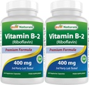 ベストナチュラルビタミンB2(リボフラビン)400mg - 片頭痛の救済 - Veggieカプセル - Conezyme Precursor - 120カウント(120カウント)