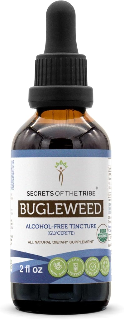 Bugleweed USDA Organic | Alcohol-FREE Extract, High-Potency Herbal Drops, Respiratory System | Made from 100% Certified Organic Bugleweed (Ze Lan, Lycopus Virginicus) Dried Herb (2 FL OZ)