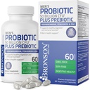 Bronson Men's Probiotic 50 Billion CFU Plus Prebiotic with Ashwagandha, Fenugreek & Zinc, Supports Healthy Digestion & Immune Function Non-GMO, 60 Vegetarian Capsules