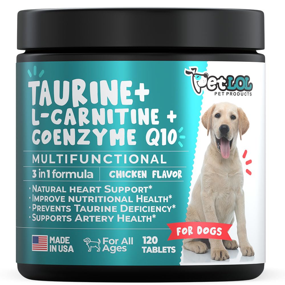 L-カルニチンおよびコエンザイムQ10(CoQ10)の犬のためのタウリンの補足:拡大された中心(DCM)、集中的な中心の失敗、タウリンの欠乏のためのVet Endorsed: 3-in-1の 犬の補足- 120ct