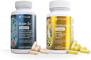 BioAssist® Brain-fxの向知性高める心記憶焦点の頭脳サポートおよび免疫fxの免疫サポート補足、肺の肺の補足、きれいな公認®、非GMO