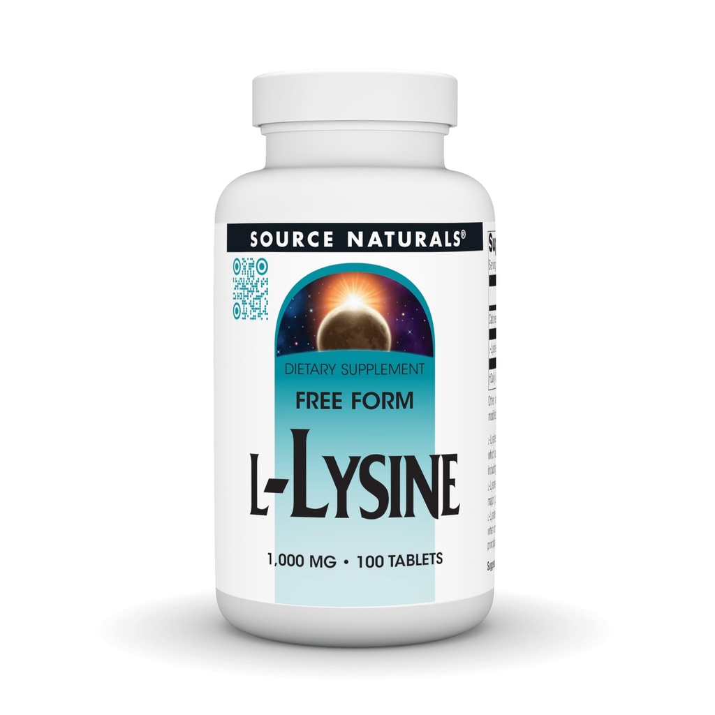 源のNaturals Lリジンの自由な形態、1,000のmg -アミノ酸の補足はエネルギー形成及びコラーゲン* - 100のタブレットを支えます