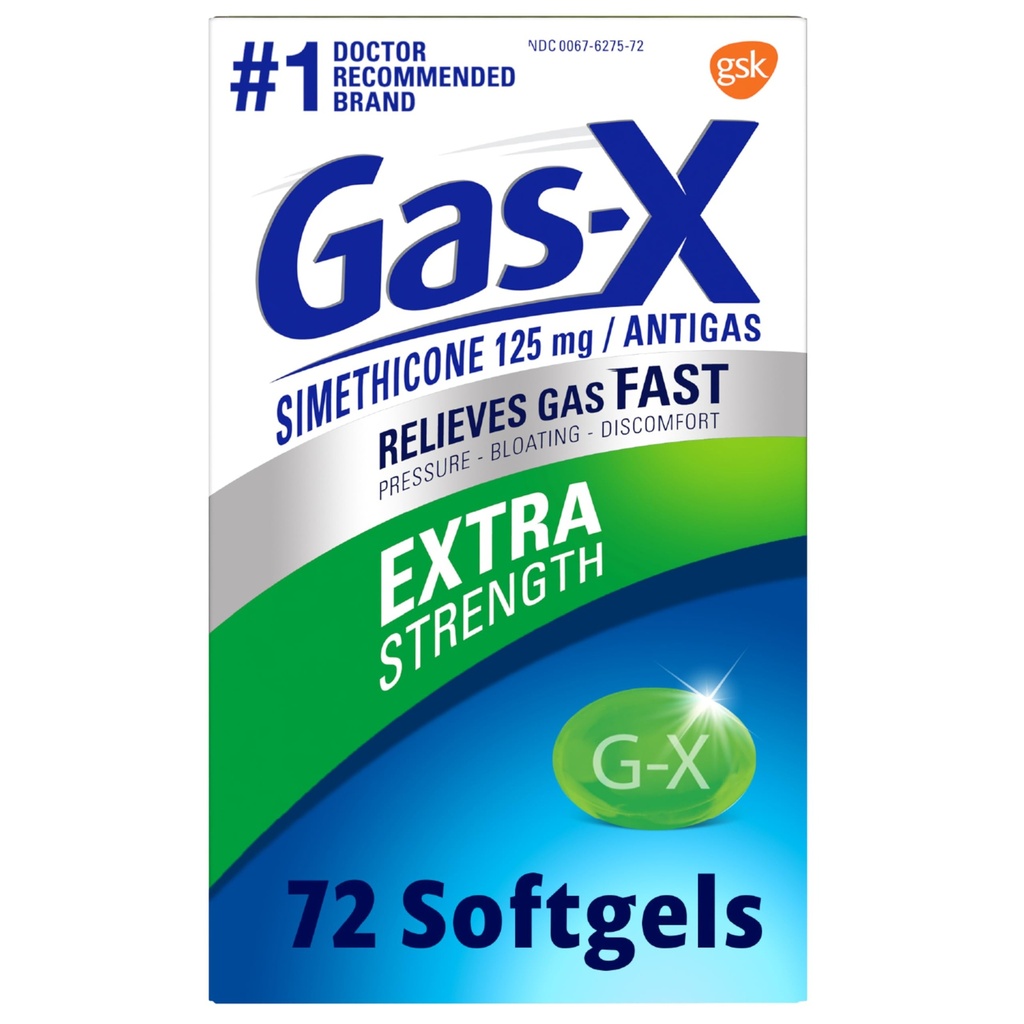 ガスXの余分強さのガスの救助のSoftgels Simethicone 125の血の救助のためのmg - 72の計算