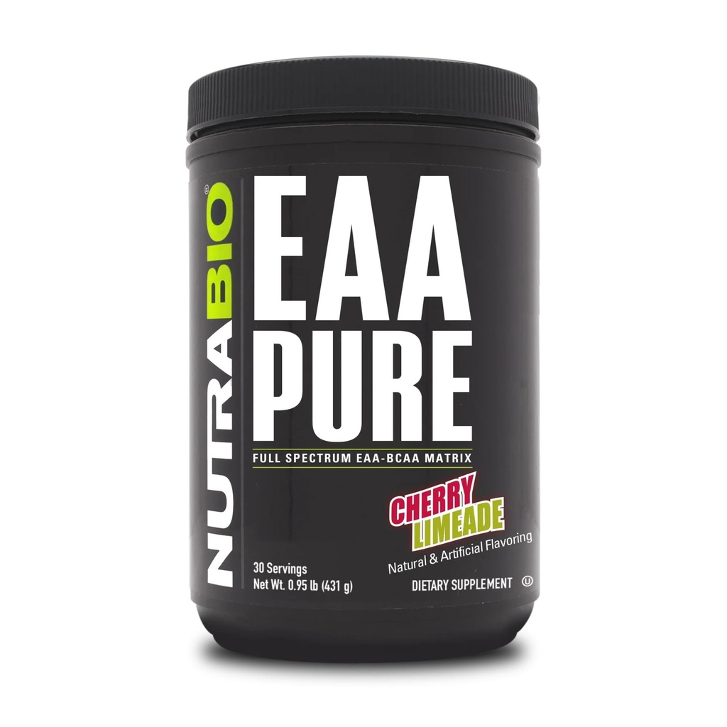 NutraBio – EAAピュア – 9 アミノ酸 – 筋肉の修復と回復, 30 サービング, チェリーリメード – プレまたはポストワークアウト – 全日回復