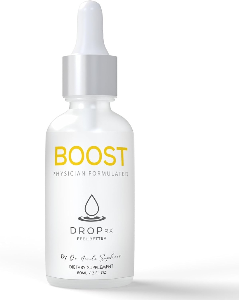 Dr. Nicole SaphierによるDropRxブースト – マカ・ルート, アシュワガンダ, ライオンズ・マネ&ペパーミント・リーフ・エキス(Vitality Support), 非GMO, ヴィーガン, グルテンフリー, コーシャ, アメリカ製 (2 Fl Oz)