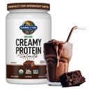 ライフクリーミーオーガニックビーガンプロテインパウダー+ OatMilk、20g完全植物ベースのタンパク質、ココナッツウォーター、MCT、スプルーテッドグレイン、プレバイオティクス、プロバイオティクス - グルテンフリー、チョコレートブラウニー、2 LBS