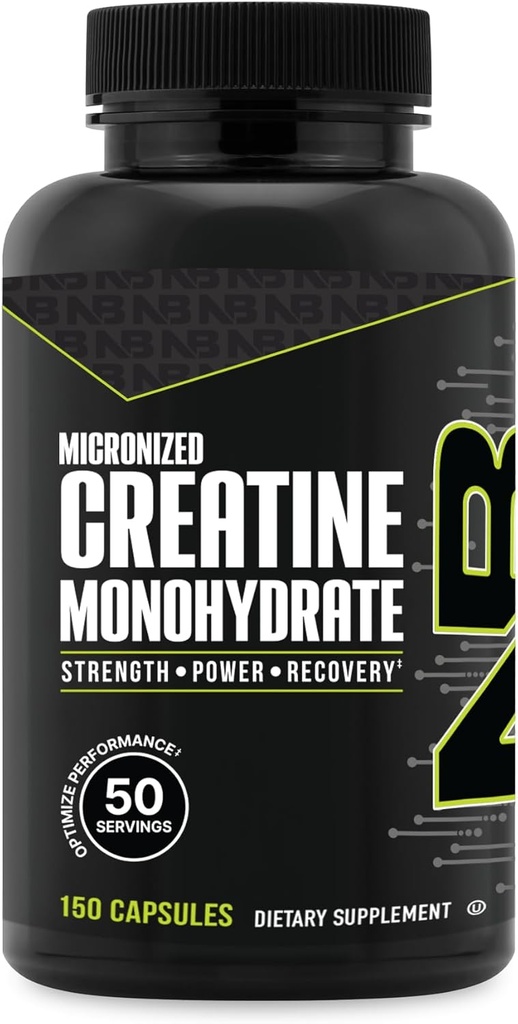 NutraBio の純粋な Micronized のクレアチンの Monohydrate のカプセル、クレアチンの丸薬、サポート バルク筋肉エネルギー、回復および強さ- Keto の友好的、コーシャ、人および女性のためのクレアチンの栄養物の補足