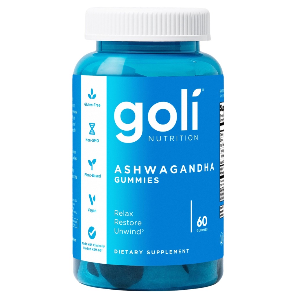 Goli Ashwagandha&ビタミンDガミー - 60カウント - ミックスベリー、KSM-66、ビーガン、植物ベース、非GMO、グルテンフリー&ゼラチン無料リラックス。 復元。 アンウィンド、1のパック