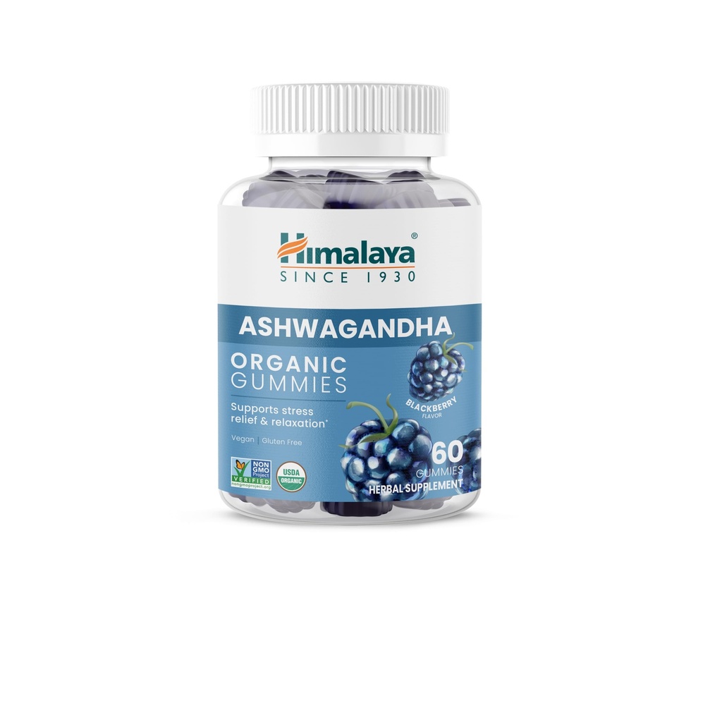 Himalaya Ashwagandhaオーガニックグミー、KSM-66オーガニックアシュワガンダは、ストレスの軽減、エネルギーとリラックス、おいしいブラックベリー風味の60ガミーを支援
