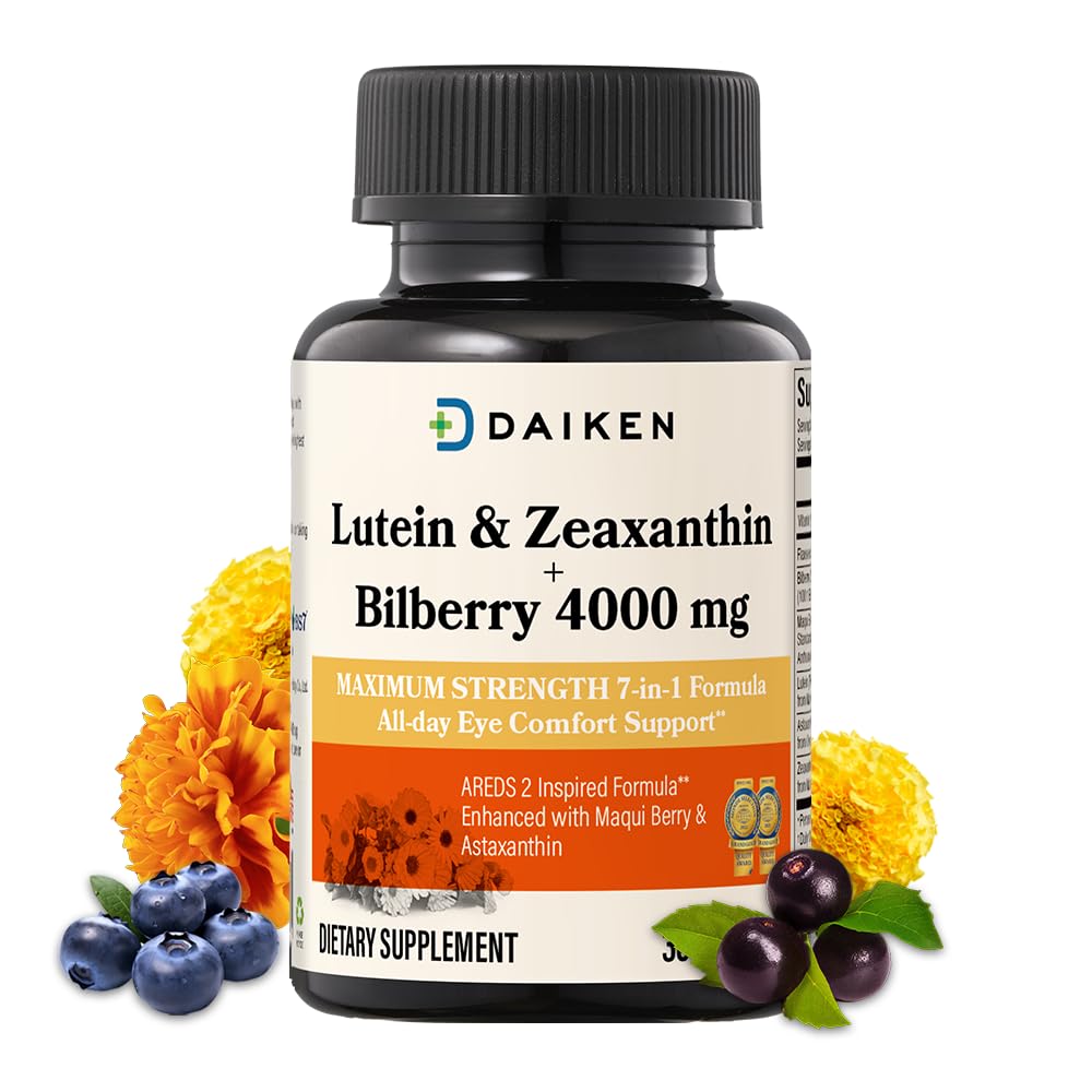 Daiken LuteinとZeaxanthinは、Astaxanthin、Maqui Berry、Bilberry、Fluxseed Oil & Vitamin E、30 Softgelsの2 Inspired式を補います