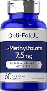カルライルL Methylfolate 7.5 mg | 60カプセル | 最適化・活性化 | 非GMO、グルテンフリー | メチルフレート、5-MTHF | オプティフレート