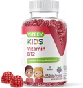子供のためのビタミンB12、1000mcg - 代謝、自然エネルギーサポート - ビーガン、ゼラチン無料、グルテンフリー、GMO無料 - おいしいChewable B12ラズベリー風味のGummy