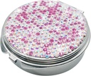 ビタミン/魚油/サプリメントの旅行薬キット(コンパートメントピンク)のためのBling Pill Case for Purse Medicine ビタミン容器ホルダーポケットピルケースラウンド薬オーガナイザー