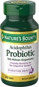 Nature's Bounty Lactobacillus Acidophilus Probiotic Supplement - Daily Probiotic for Women/Men Digestive Health, 100 Million Organisms, Vegetarian, 1 Serving per Day, 120 Tablets