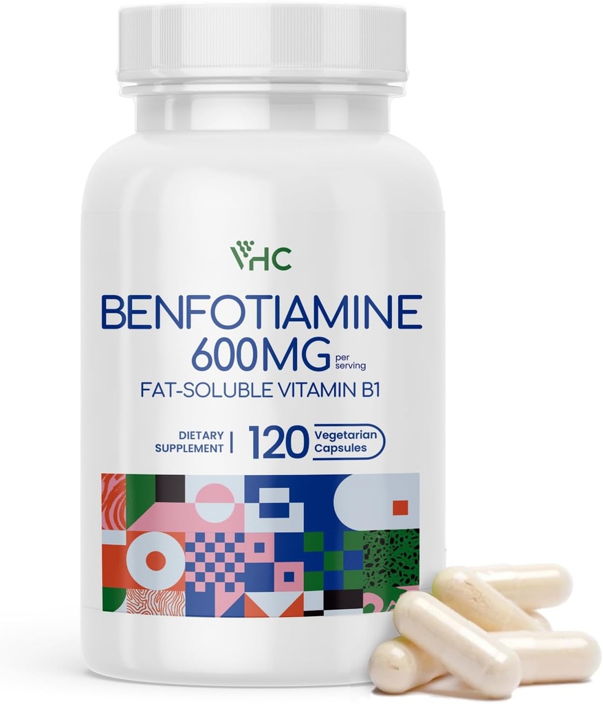 VHCのビタミンB1のBenfotiamine 600mgの補足5Xの時間脂肪Solubleのチアミン ビタミンB1 -最高のブーストのBioavailable Thiamine B1のレベル-120のベジギー カプセル、非GMOの大豆は米国で作りました