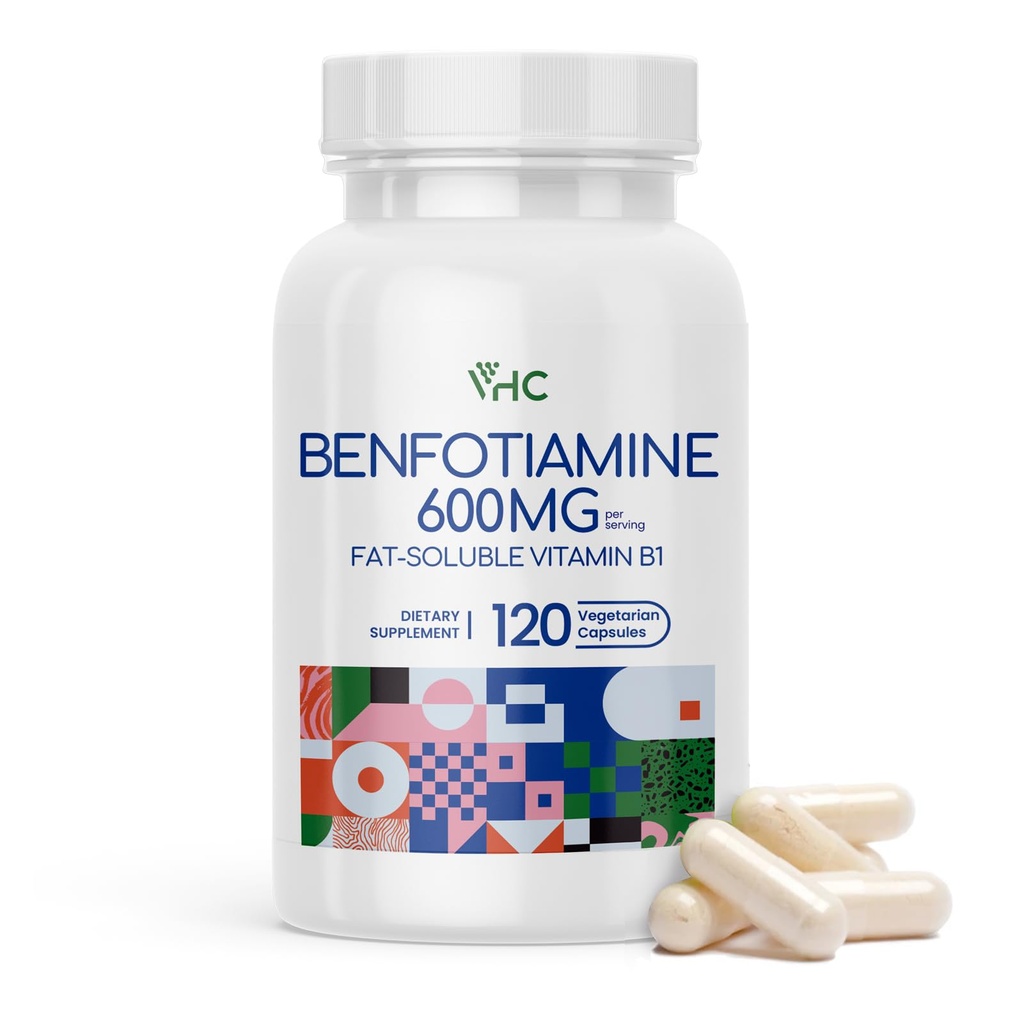 VHCのビタミンB1のBenfotiamine 600mgの補足5Xの時間脂肪Solubleのチアミン ビタミンB1 -最高のブーストのBioavailable Thiamine B1のレベル-120のベジギー カプセル、非GMOの大豆は米国で作りました