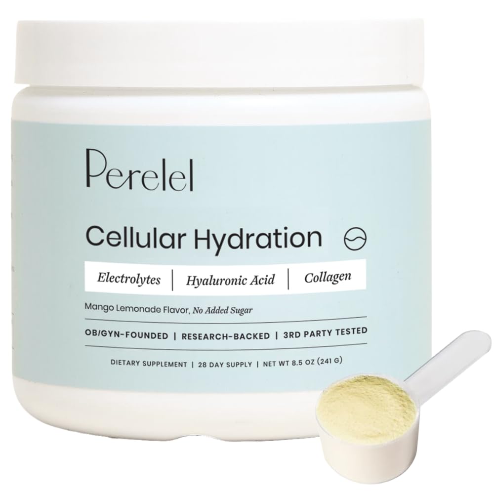 Perelelel Hydration の粉、Collaagen 及び Hyaluronic の酸、マンゴのLemonade の味、大豆及びグルテンフリー、非 GMO、加えられた砂糖無し、28 のサービングとの電解物の補足