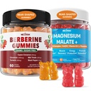 2Pack Berberineの補足のグミー1500mg + 2PackのマグネシウムはCoQ10-100mg GummiesとMalateを詰めます