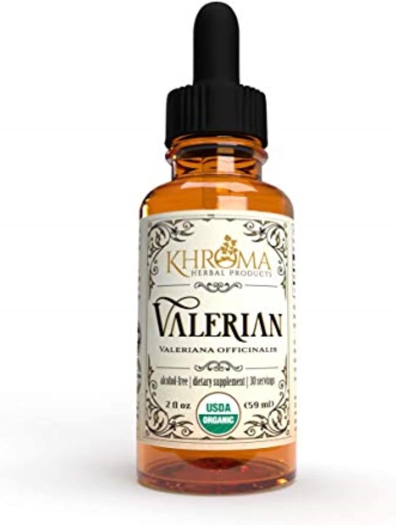 Khroma の草プロダクト有機性 Valerian の根 - ガラス ビンの 2 つの oz の液体 - 30 の最高の強さのサービング