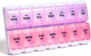 Sukuos AM PM 週刊ピルオーガナイザー 7 日, 2 回簡単なプッシュボタン付き薬ピル ボックス, BPA 魚油/サプリメントのための無料のビタミン ケース, 掃除が簡単 (プル&ピンク)