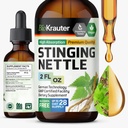 BIO KRAUTER Stinginging Nettle Tincture - Nettle Root Extract Liquid - Urinary Support Supplement - Urtica Dioica Natural Extract - ビーガン、砂糖&アルコールフリードロップ2 Fl.Oz。