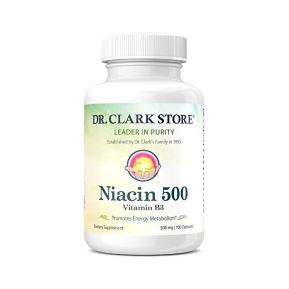 クラークナイアシン500(ビタミンB3)サプリメント、500mg、100ゼラチンカプセル