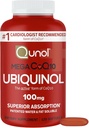 Qunol Mega Ubiquinol CoQ10 100mg, Superior Absorption, Patented Water and Fat Soluble Natural Supplement Form of Coenzyme Q10, Antioxidant for Heart Health, 120 Count (Pack of 1) Softgels