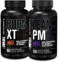Jacked Factory Burn-XT Max - Thermogenic Fat Burner & Appetite Suppressant (90カプセル) & Lean PM Max 高パフォーマンス減量, 脂肪バーナー, & 食欲抑制剤 (120カプセル)