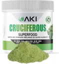AKI Cruciferous Superfood Green Mix Powder - Made from Kale, Broccoli, Brussels Sprouts, Cabbage - Packed with Essential Phytonutrients & Vitamins ((5.3oz/150g))